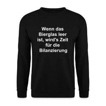 Buchhaltung macht durstig - Unisex Pullover - Schwarz - Vorne - Alina (178cm) & Michal (187cm)