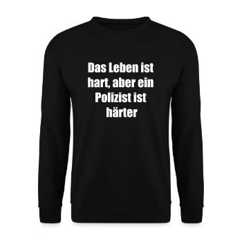 Mug for police officers - Unisex Sweatshirt - black - Front - Alina (178cm) & Michal (187cm)