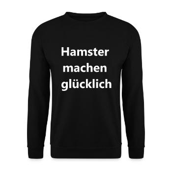 Funny Hamster Gift - Unisex Sweatshirt - black - Front - Alina (178cm) & Michal (187cm)