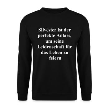 Life is a Party Geschenk Silvester - Unisex Pullover - Schwarz - Vorne - Alina (178cm) & Michal (187cm)
