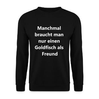 Goldiger Begleiter - Unisex Pullover - Schwarz - Vorne - Alina (178cm) & Michal (187cm)