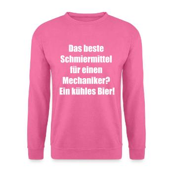 Bière et clé à molette - Sweat-shirt Unisexe - rose - Devant