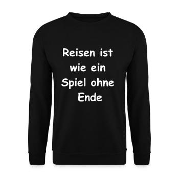 Weltreise Geschenk - Unisex Pullover - Schwarz - Vorne - Alina (178cm) & Michal (187cm)