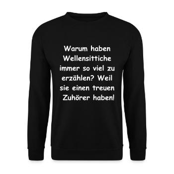 Der perfekte Geschenk-Begleiter - Unisex Pullover - Schwarz - Vorne - Alina (178cm) & Michal (187cm)