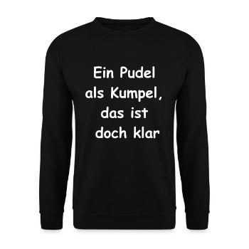 Pudel-Kumpel-Geschenk - Unisex Pullover - Schwarz - Vorne - Alina (178cm) & Michal (187cm)