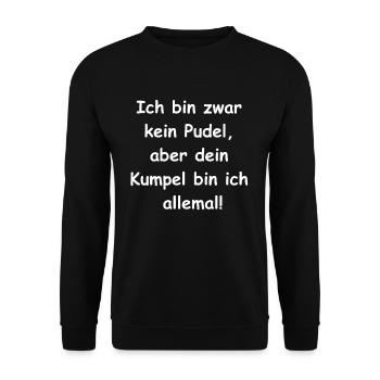 Pudel-Kumpel-Geschenk - Unisex Pullover - Schwarz - Vorne - Alina (178cm) & Michal (187cm)