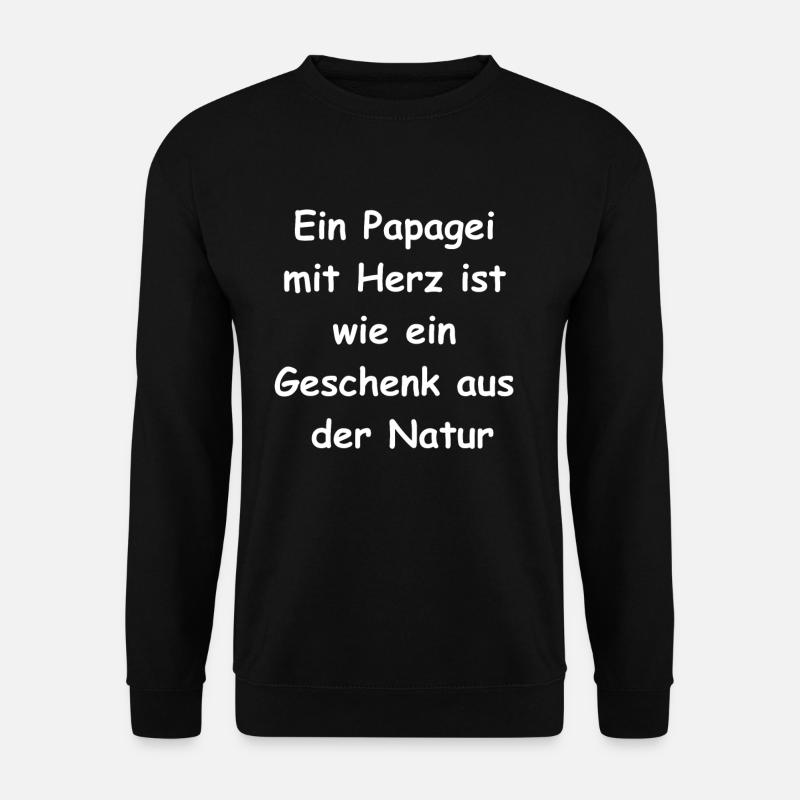Papagei-Herz-Geschenk - Unisex Pullover - Schwarz