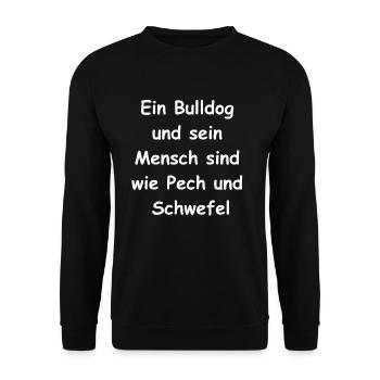 Bulldog and man - the perfect gift - Unisex Sweatshirt - black - Front - Alina (178cm) & Michal (187cm)