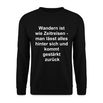 Wanderzeit Geschenk - Unisex Pullover - Schwarz - Vorne - Alina (178cm) & Michal (187cm)
