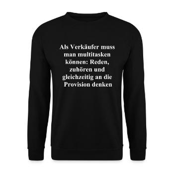 The gift for every successful salesperson - Unisex Sweatshirt - black - Front - Alina (178cm) & Michal (187cm)