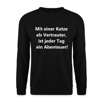 Cat Adventure - Unisex Sweatshirt - black - Front - Alina (178cm) & Michal (187cm)