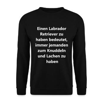 Geschenkidee Labrador - Unisex Pullover - Schwarz - Vorne - Alina (178cm) & Michal (187cm)