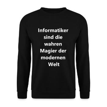 Magische Code Geschenk - Unisex Pullover - Schwarz - Vorne - Alina (178cm) & Michal (187cm)