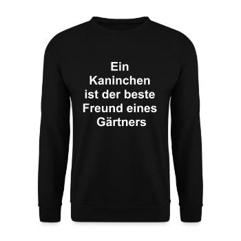 Cadeau Lapin de Jardin - Sweat-shirt Unisexe - noir - Devant - Alina (178cm) & Michal (187cm)