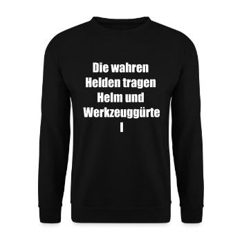 Stolzer Bauarbeiter Geschenk - Unisex Pullover - Schwarz - Vorne - Alina (178cm) & Michal (187cm)