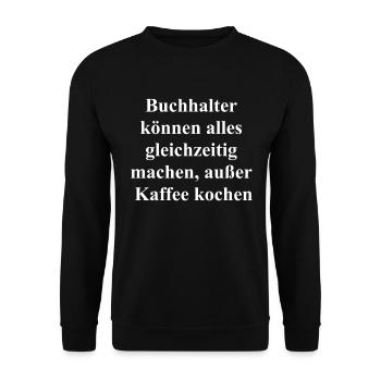 Geschenk für den fleißigen Buchhalter - Unisex Pullover - Schwarz - Vorne - Alina (178cm) & Michal (187cm)