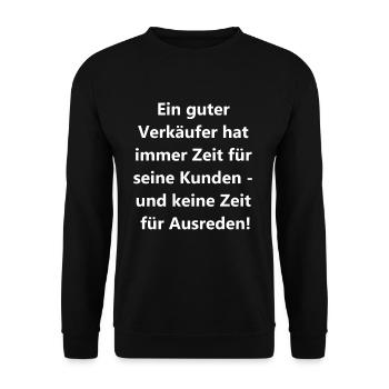 Das perfekte Geschenk für Verkaufsprofis - Unisex Pullover - Schwarz - Vorne - Alina (178cm) & Michal (187cm)