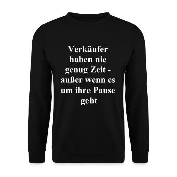 Geschenke für fleißige Verkäufer - Unisex Pullover - Schwarz - Vorne - Alina (178cm) & Michal (187cm)