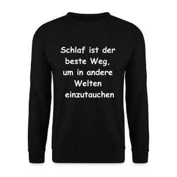 Geschenk für Träumer - Unisex Pullover - Schwarz - Vorne - Alina (178cm) & Michal (187cm)