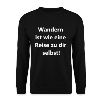 Wanderfreude Geschenk - Unisex Pullover - Schwarz - Vorne - Alina (178cm) & Michal (187cm)