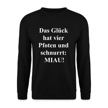 Katzenpfoten-Geschenk - Unisex Pullover - Schwarz - Vorne - Alina (178cm) & Michal (187cm)