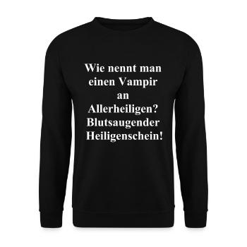 Geschenkidee für Vampire - Unisex Pullover - Schwarz - Vorne - Alina (178cm) & Michal (187cm)