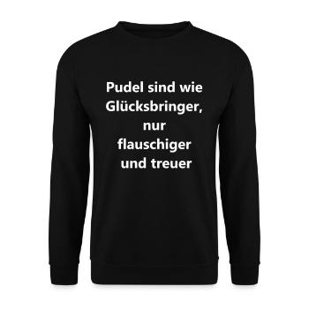 Flauschiges Geschenk für Pudelfans - Unisex Pullover - Schwarz - Vorne - Alina (178cm) & Michal (187cm)