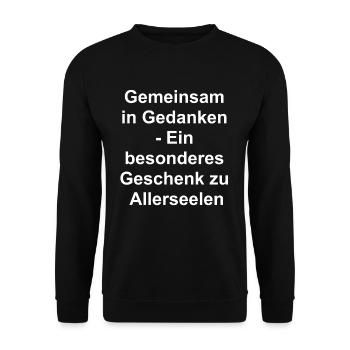 Familienfoto auf Leinwand - Allerseelengeschenk - Unisex Pullover - Schwarz - Vorne - Alina (178cm) & Michal (187cm)