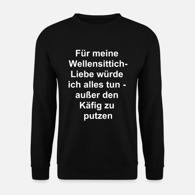 Wellensittich-Liebe Geschenk - Unisex Pullover - Schwarz
