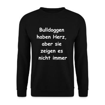 Herzige Bulldogge Geschenk - Unisex Pullover - Schwarz - Vorne - Alina (178cm) & Michal (187cm)