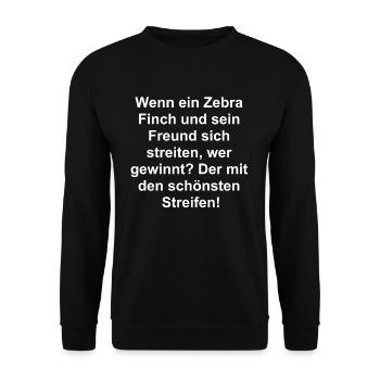 Gestreifte Freunde Geschenk - Unisex Pullover - Schwarz - Vorne - Alina (178cm) & Michal (187cm)