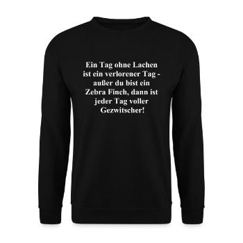 Gezwitscher Geschenk Design - Unisex Pullover - Schwarz - Vorne - Alina (178cm) & Michal (187cm)