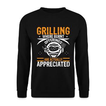 Grilling: Where Burnt Offerings Are Actually Appre - Unisex Sweatshirt - black - Front - Alina (178cm) & Michal (187cm)