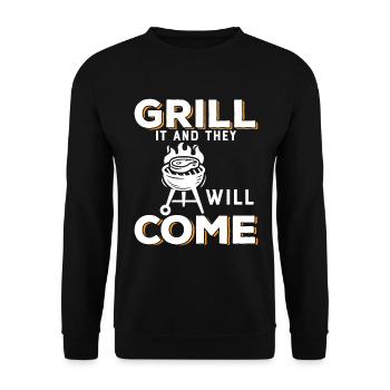Faites-le griller et ils viendront. - Sweat-shirt Unisexe - noir - Devant - Alina (178cm) & Michal (187cm)