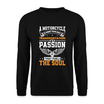 A Motorcycle Is More Than Just Transportation, It' - Unisex Sweatshirt - black - Front - Alina (178cm) & Michal (187cm)