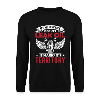 My Motorcycle Doesn't Leak Oil, It Marks Its Terri - Unisex Sweatshirt - black - Front - Alina (178cm) & Michal (187cm)