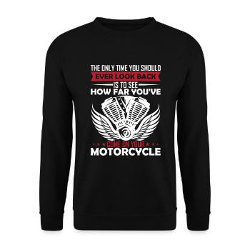 The Only Time You Should Ever Look Back Is To See - Unisex Sweatshirt - black - Front - Alina (178cm) & Michal (187cm)