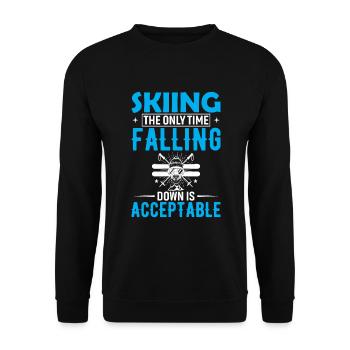 Skiing: The Only Time Falling Down Is Acceptable. - Unisex Sweatshirt - black - Front - Alina (178cm) & Michal (187cm)