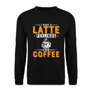 J’ai des sensations de café au lait pour le café. - Sweat-shirt Unisexe - noir - Devant - Alina (178cm) & Michal (187cm)
