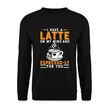 J’ai un café au lait en tête et un expresso-ly pour vous. - Sweat-shirt Unisexe - noir - Devant - Alina (178cm) & Michal (187cm)