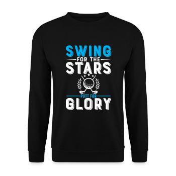 Swing For The Stars, Putt For Glory. - Unisex Sweatshirt - black - Front - Alina (178cm) & Michal (187cm)