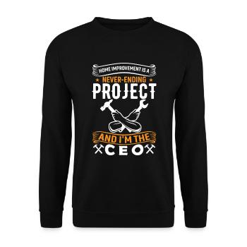 L’amélioration de l’habitat est un projet sans fin, et moi' - Sweat-shirt Unisexe - noir - Devant - Alina (178cm) & Michal (187cm)