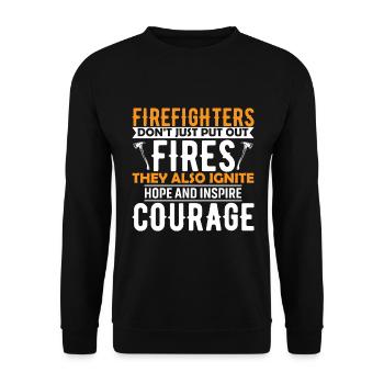 Les pompiers ne se contentent pas d’éteindre les incendies, ils ne se contentent pas d’éteindre les incendies. - Sweat-shirt Unisexe - noir - Devant - Alina (178cm) & Michal (187cm)
