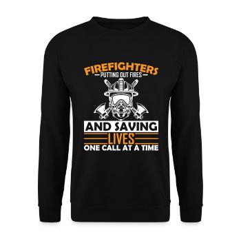 Firefighters: Putting out fires and saving lives, - Unisex Sweatshirt - black - Front - Alina (178cm) & Michal (187cm)