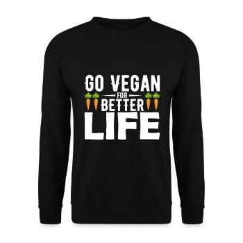 Devenez végétalien pour une vie meilleure - Sweat-shirt Unisexe - noir - Devant - Alina (178cm) & Michal (187cm)