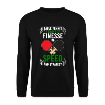 Le tennis de table : un jeu de finesse, de vitesse et de strate - Sweat-shirt Unisexe - noir - Devant - Alina (178cm) & Michal (187cm)