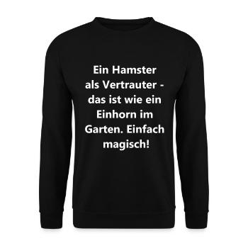 Hamster Familiar Gift - Unisex Sweatshirt - black - Front - Alina (178cm) & Michal (187cm)