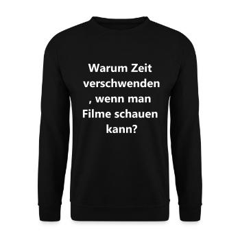 Movie Marathon Geschenk - Unisex Pullover - Schwarz - Vorne - Alina (178cm) & Michal (187cm)