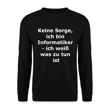 IT-Geschenk - Unisex Pullover - Schwarz - Vorne - Alina (178cm) & Michal (187cm)