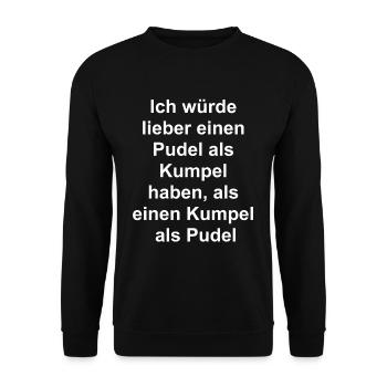 Pudelfreund Geschenk - Unisex Pullover - Schwarz - Vorne - Alina (178cm) & Michal (187cm)
